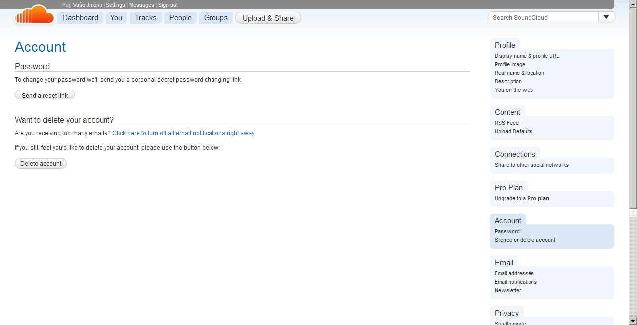 soundcloud - účet