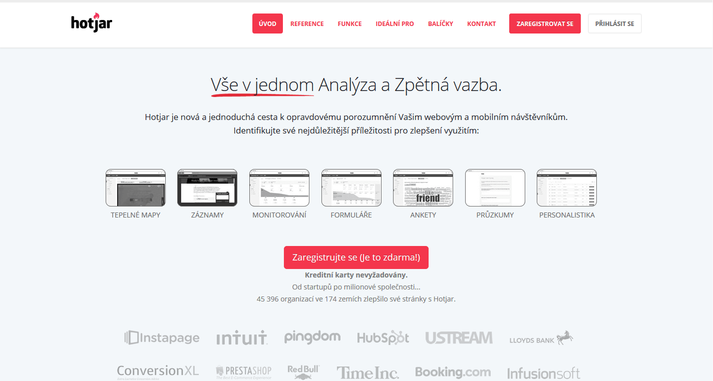 Hotjar - heatmapa na web pro wordpress zdarma