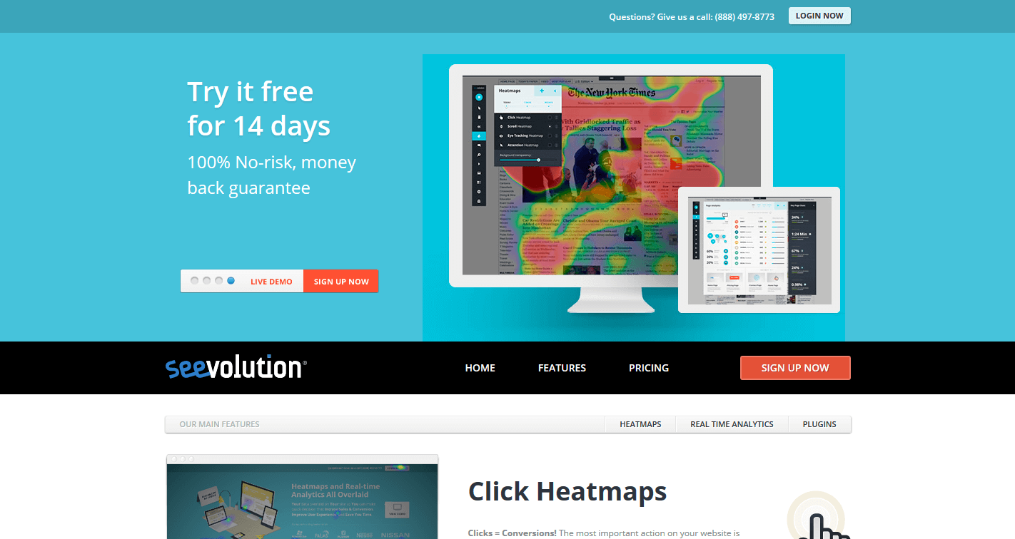 SeeVolution - heatmapa webu