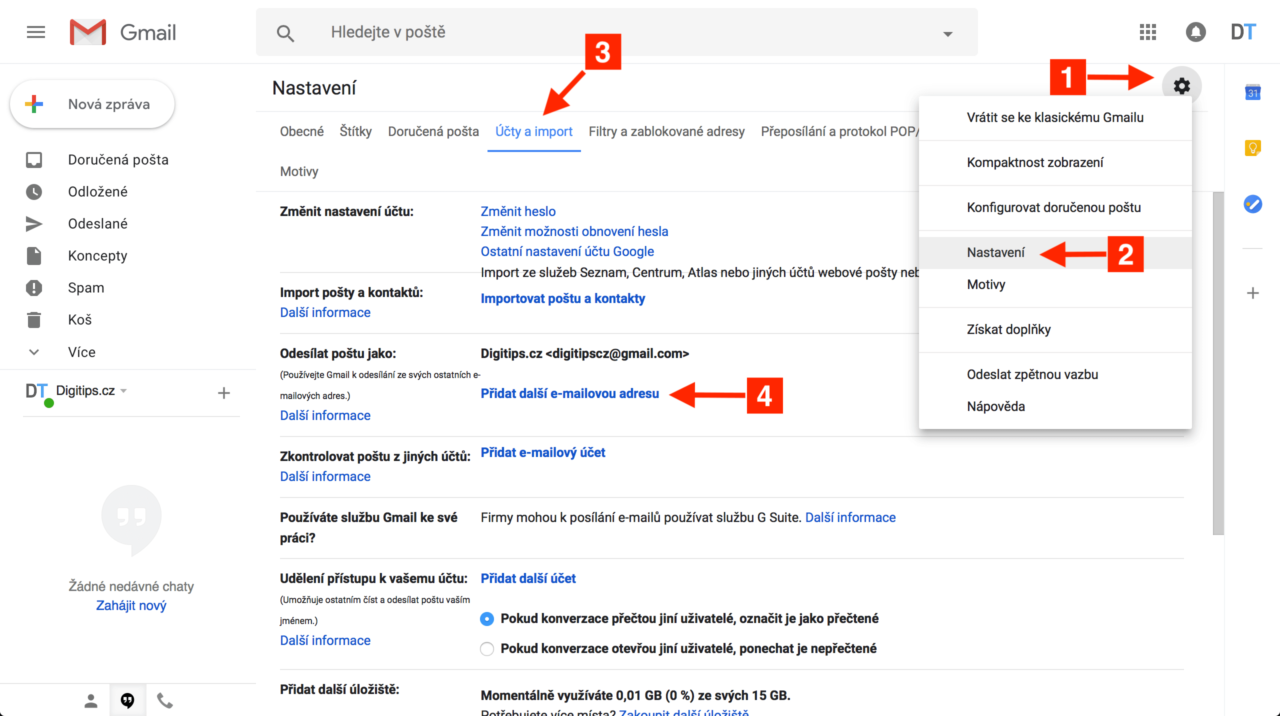 Odesílání z Gmailu 1